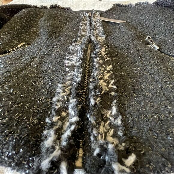 HEARTLOOM wool blend black silver cropped jacket NWT, size M - Picture 5 of 8